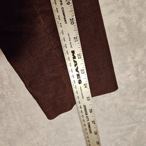 Halgen Corduroy Jacket Womens L Brown Blazer lined pockets notched shoulder tabs - Picture 16 of 16